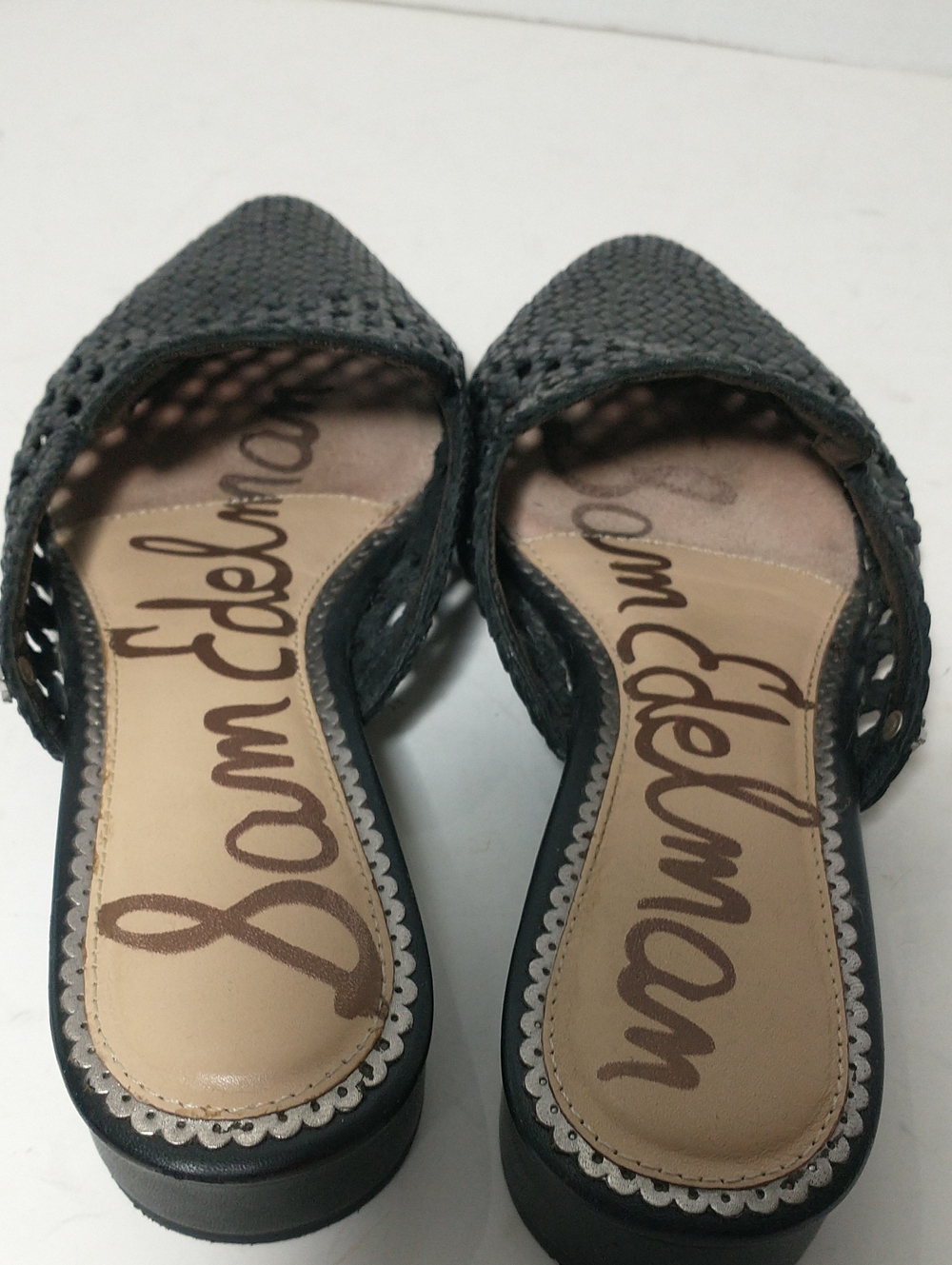 Sam Edelman Clara Leather Woven Mule Sandal, Black, Size 9.5, Cottagecore - Picture 8 of 9